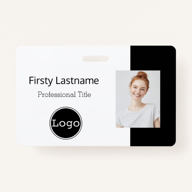 Employee Staff ID | Teal Logo Photo ID Badge (Front)