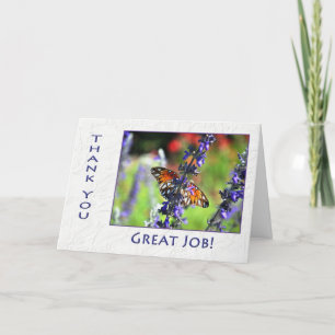 Employee Thank You Butterfly and Flowers Card