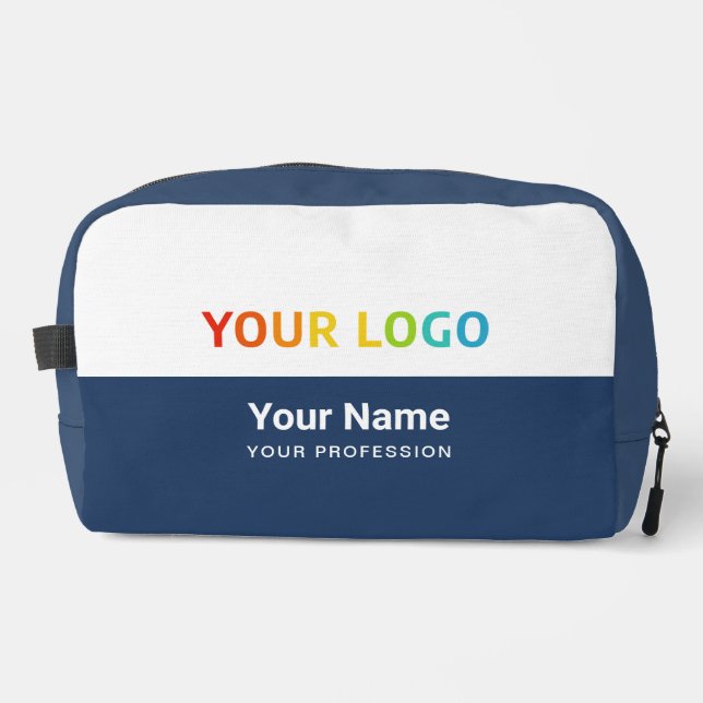 Employee Toiletry Dopp Kit with Logo, Name (Front)