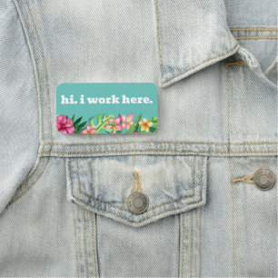 Employee Tropical Flower   Name Tag