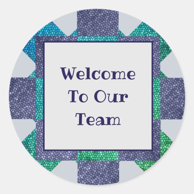Employee Welcome Mosaic Professional Business Classic Round Sticker (Front)