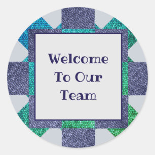 Employee Welcome Mosaic Professional Business Classic Round Sticker