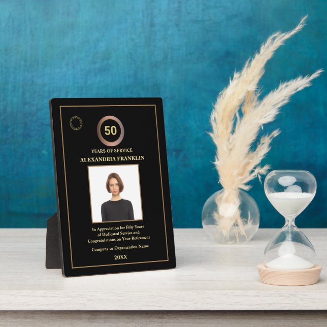 Employee Years Of Service Retirement Photo Awards Plaque (Side)