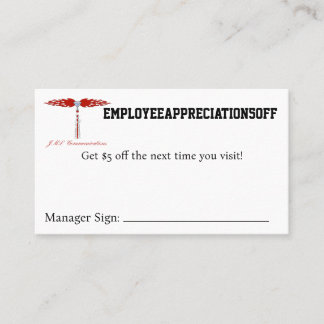 EMPLOYEEAPPRECIATION5OFF Coupon Business Card
