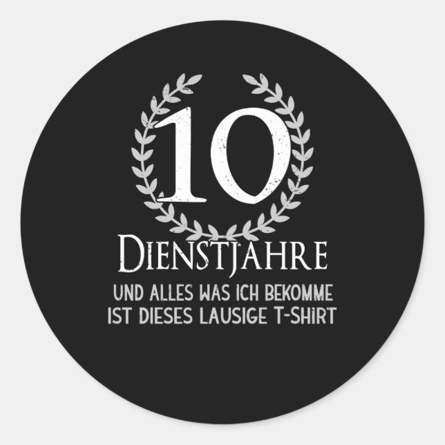 Employees 10 Year Company Celebration Company Classic Round Sticker (Front)