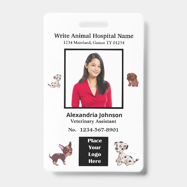 Employees Name ID Identification Logo Custom Badge (Front)