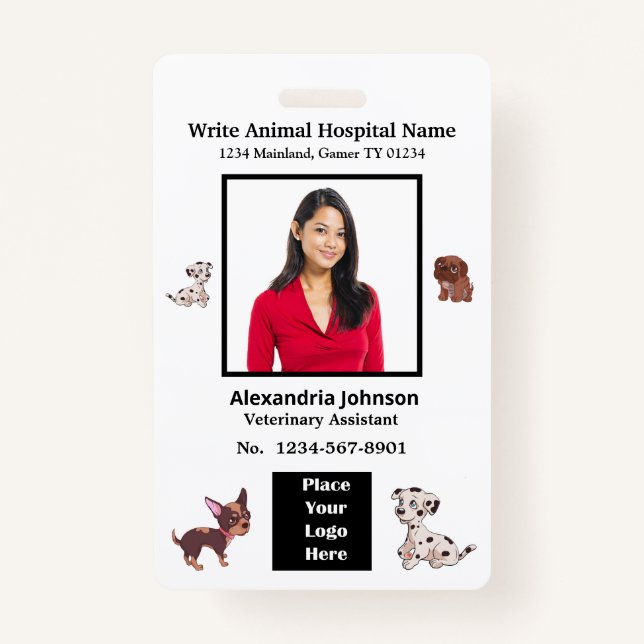 Employees Name ID Identification Logo Custom ID Badge (Front)