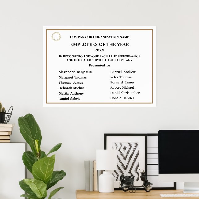 Employees Of The Year Business Logo Awards Poster (Home Office)