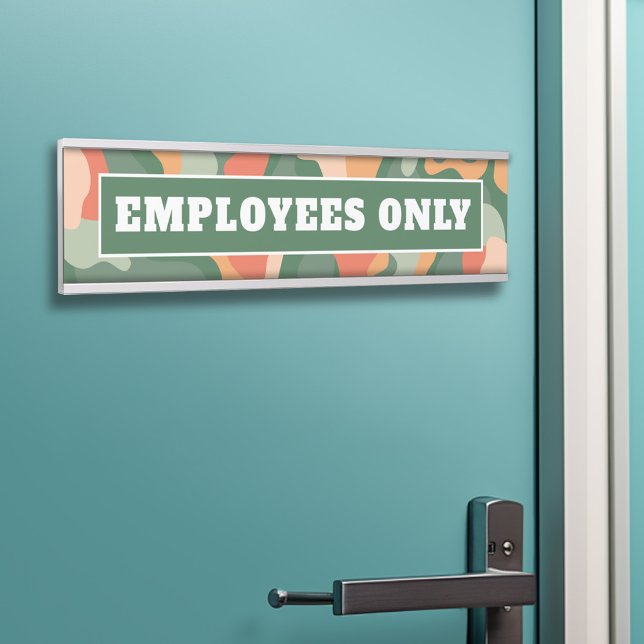 Employees Only - modern abstract Door Sign (Employees Only Door Sign - Customize your text and colors)