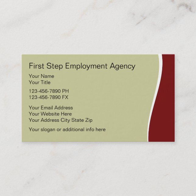 Employment Agency Business Cards (Front)