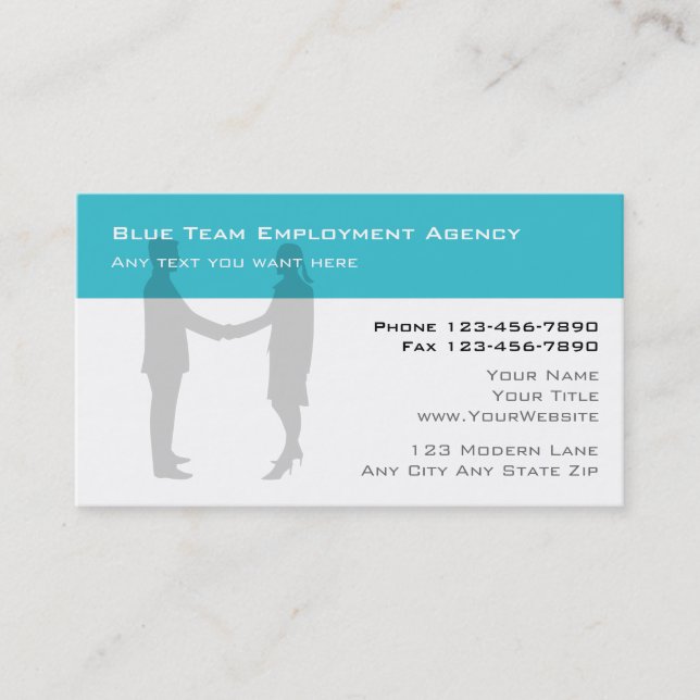 Employment Agency Business Cards (Front)