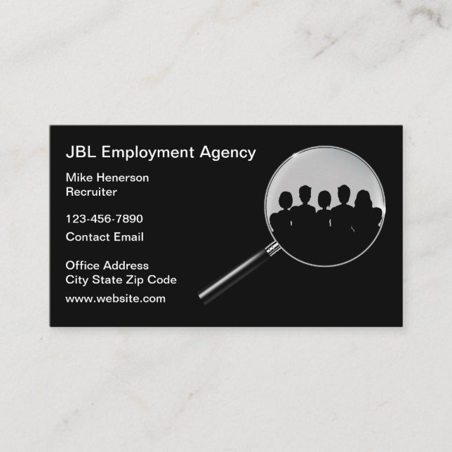 Employment Agency Modern Business Cards Template (Front)