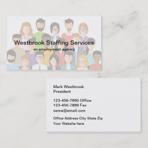 Employment Agency Staffing Services Business Card