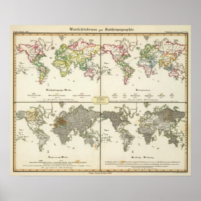 employment religion government Map Poster (Front)