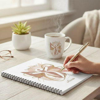 Empower Abstract Golden Woman Silhouette Art Notebook