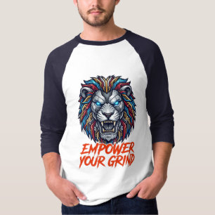 Empower Your Grind Cybernetic Mechanical Lion Grap T-Shirt