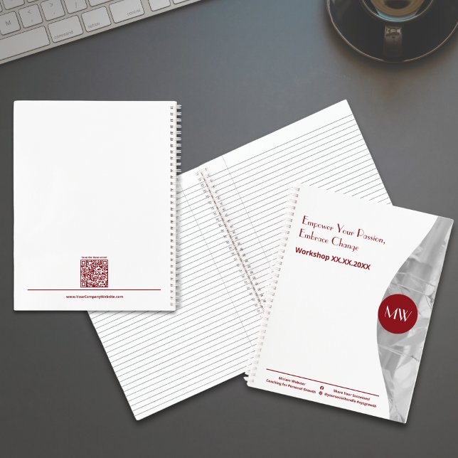 Empower Your Passion Embrace Change Life Coach Notebook (Empower Your Passion Embrace Change Life Coach Notebook - Initials - QR-code)