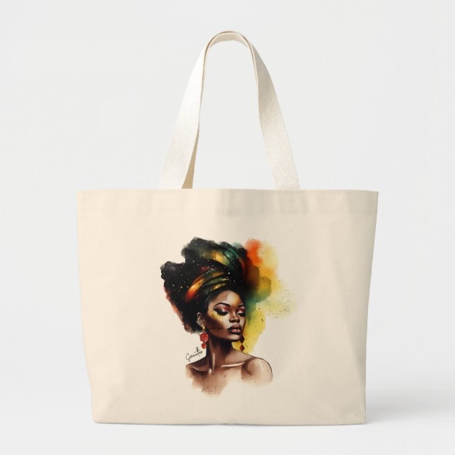 Empowered African-American Woman (2) Large Tote Bag (Front)
