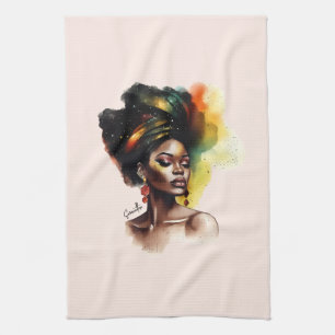 Empowered African-American Woman (2) Tea Towel