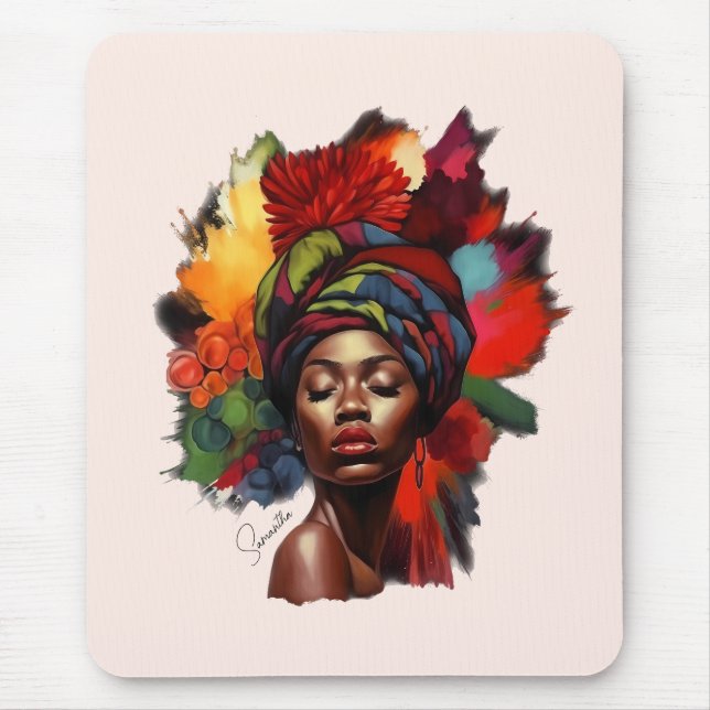 Empowered African-American Woman Mouse Pad (Front)