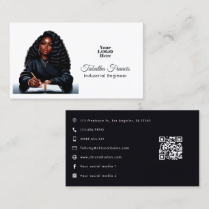 Empowered Afro Black Woman Boss Design Business Card