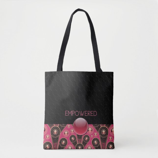 EMPOWERED - Black, Salmon - Handbag (Front)