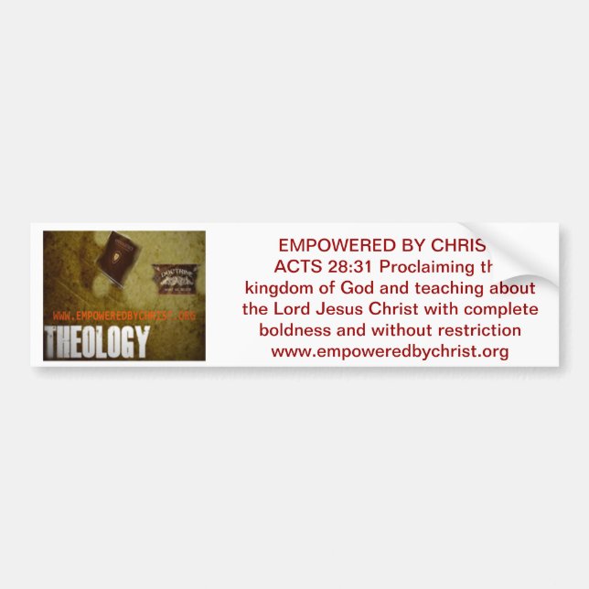 Empowered By Christ Bumper Sticker (Front)