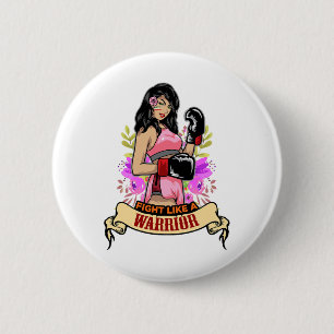 Empowered Latina Woman Boxing Kickboxing Girl Fitn 6 Cm Round Badge