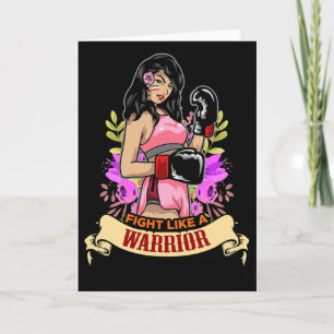 Empowered Latina Woman Boxing Kickboxing Girl Fitn Card