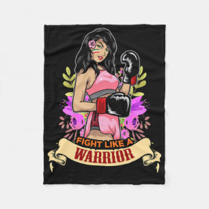 Empowered Latina Woman Boxing Kickboxing Girl Fitn Fleece Blanket