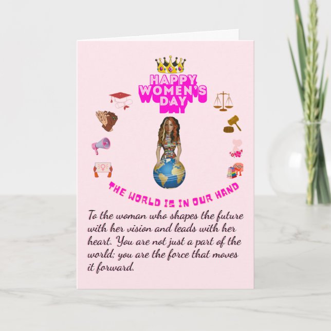 Empowered to lead happy women's day card (Front)