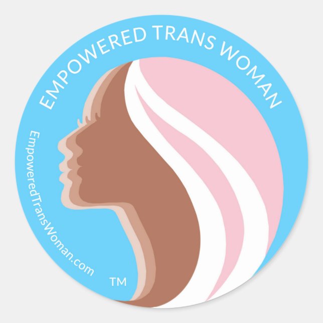 Empowered Trans Woman 3" Sticker (#A) Sheet of 6 (Front)