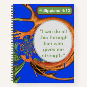 Empowered Under the Acacia: Philippians 4:13 Brown Notebook