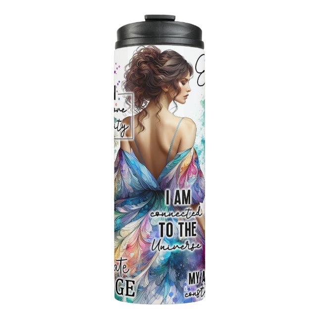 Empowered Woman Floral | Inspirational Quotes (2) Thermal Tumbler (Front)