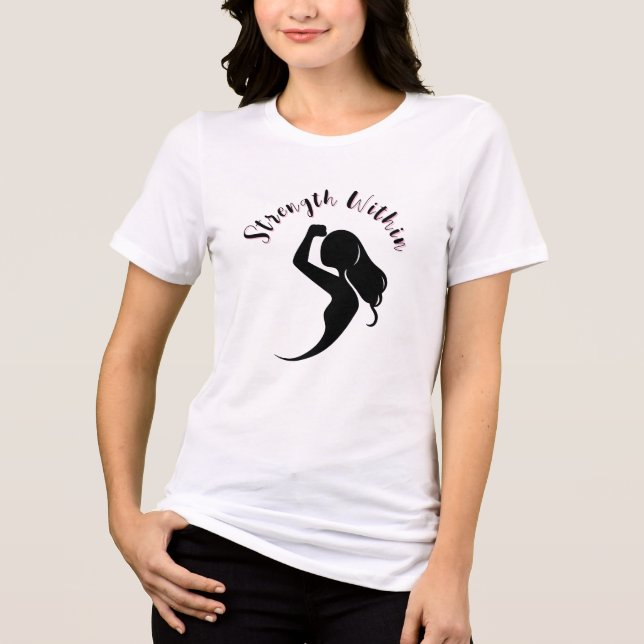 Empowered Woman Silhouette Tri-Blend Shirt (Front)