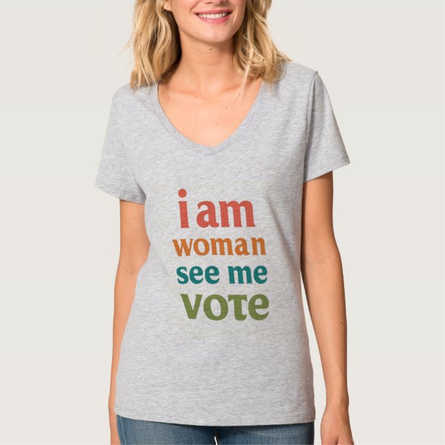 Empowered Woman Voter | Bold Political Statement  T-Shirt (Front)