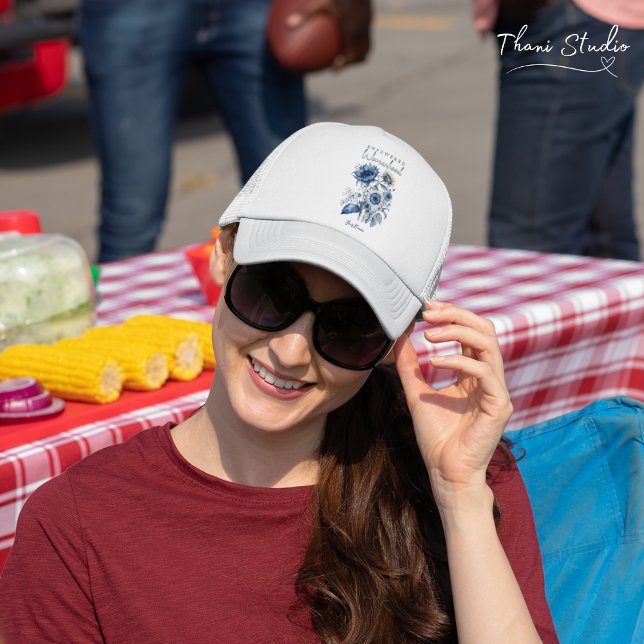 Empowered Womanhood Water Colour Floral Inspiratio Trucker Hat (Creator Uploaded)