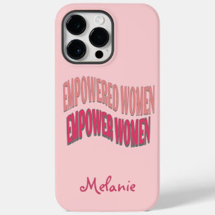 Empowered women empower quote peach red text pink Case-Mate iPhone 14 pro max case