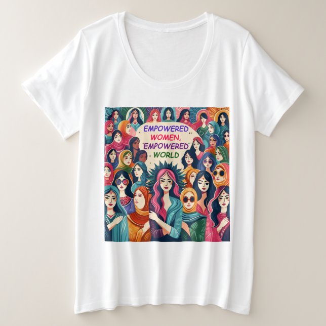 Empowered Women Empowered World Plus-Size Plus Size T-Shirt (Design Front)