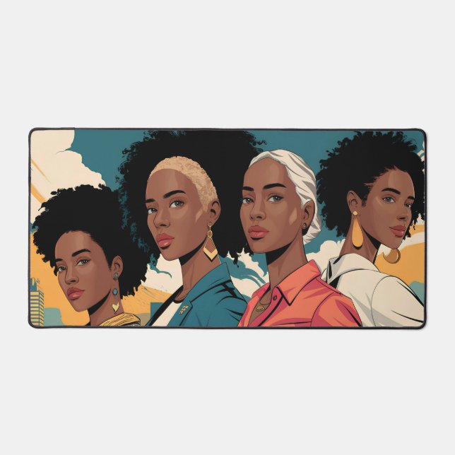 Empowered Women in Urban Fashion Desk Mat (Front)