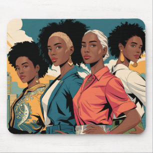 Empowered Women in Urban Fashion Mouse Pad