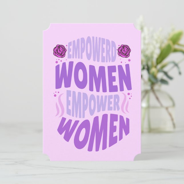Empowered Women quote purple modern  text         Invitation (Standing Front)