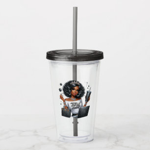 Empowering African American Crafting Queen Art Acrylic Tumbler