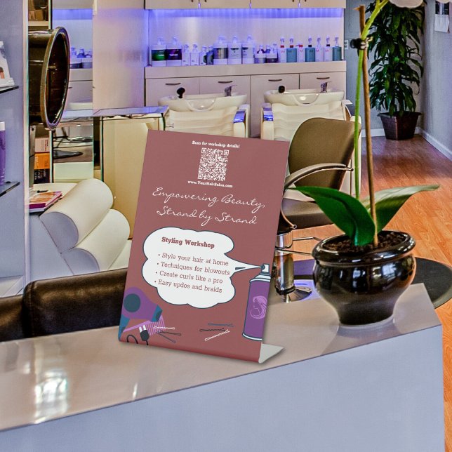 Empowering Beauty Workshop Pedestal Sign (Empowering Beauty Workshop Pedestal Sign)