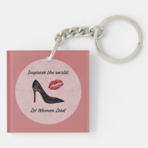 Empowering Cute Pik Let Women Lead Keychain