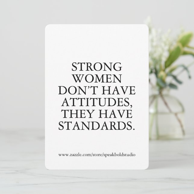 Empowering Quote Card, Feminist Stationery for Her Holiday Card (Standing Front)