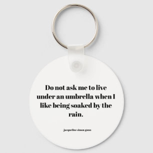 Empowering quote key ring