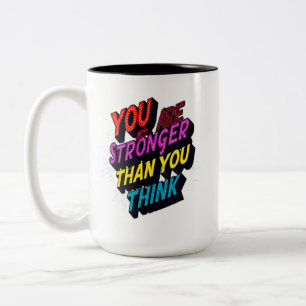 Empowering Quote Typography Art Two-Tone Coffee Mug