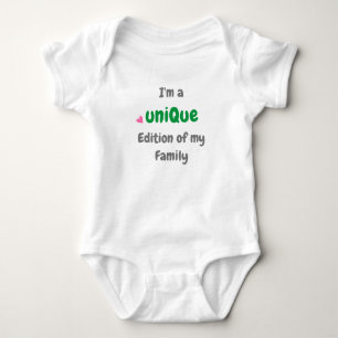Empowering Quote Unique Edition of my Family Text Baby Bodysuit