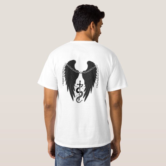 Empowering Snake & Wing Design T-Shirt (Back Full)